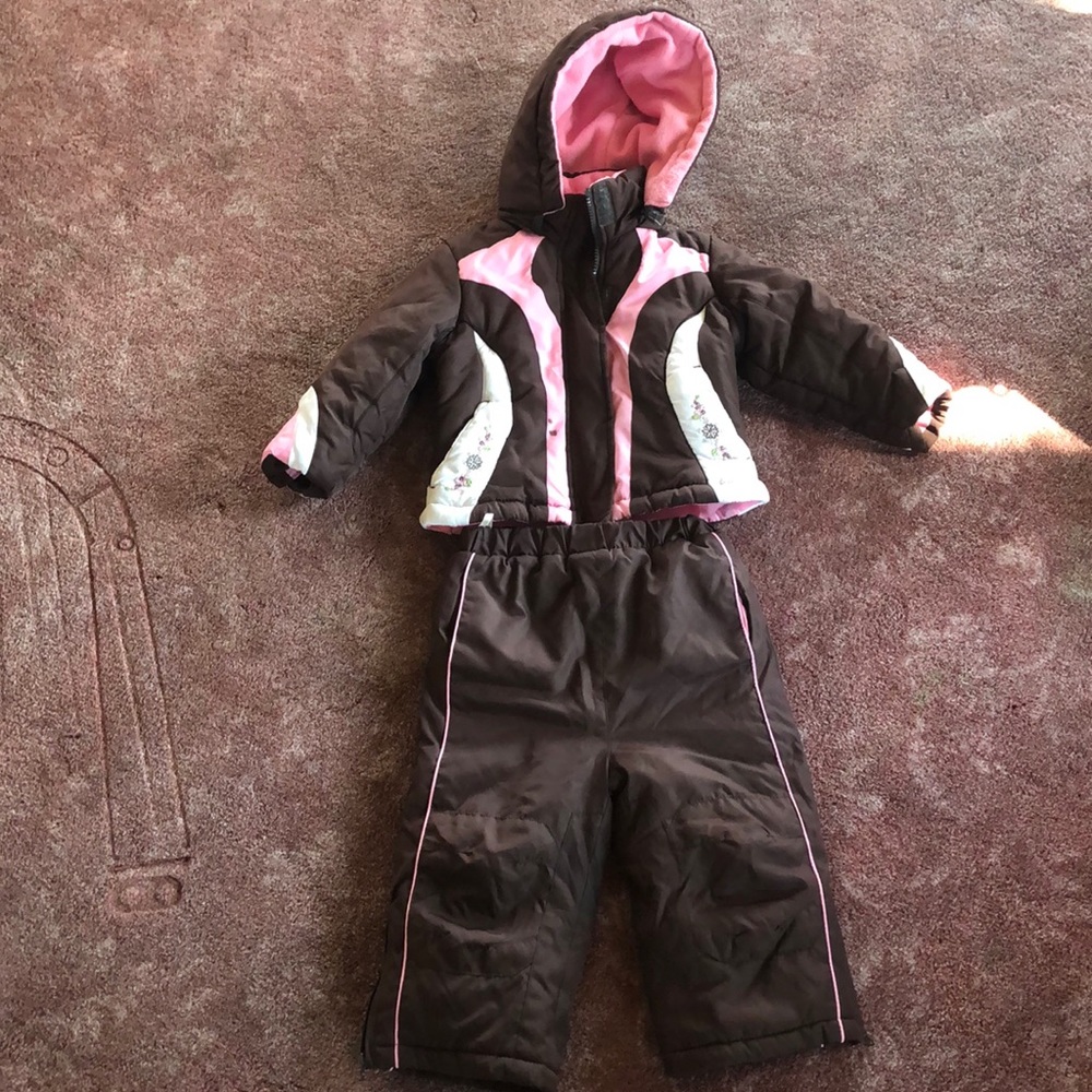 Rothschild snow pants and coat set pink & brown 2T